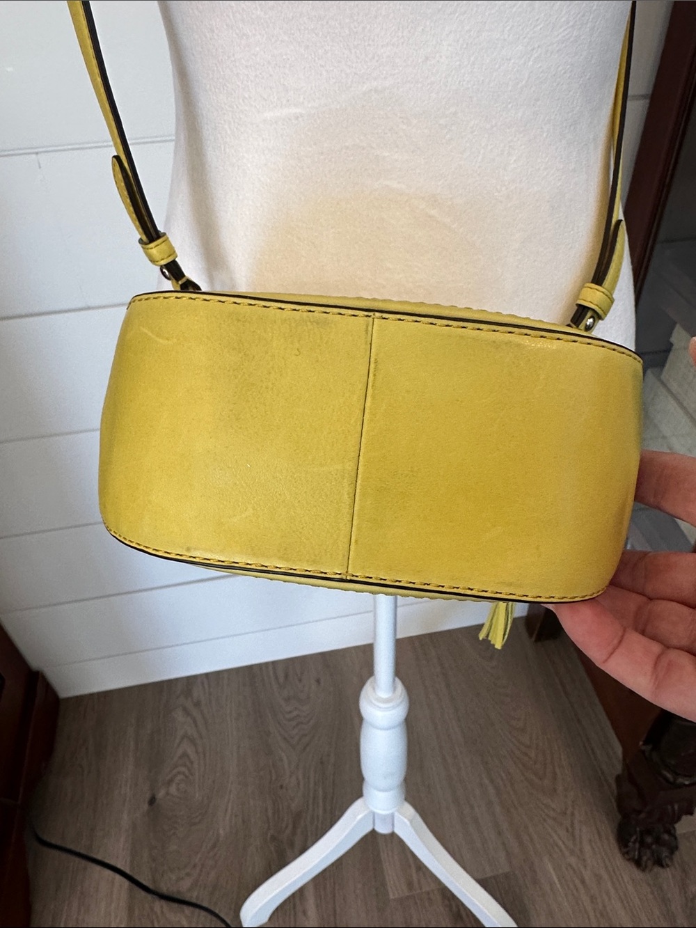Coach Yellow Leather Mini Turnlock Satchel - Picture 6 of 8